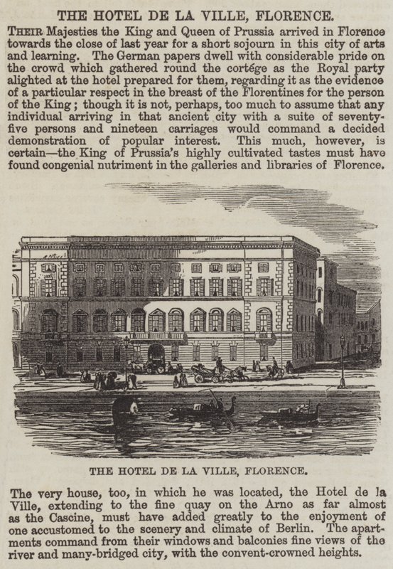 O Hotel de la Ville, Florença (gravura) de English School