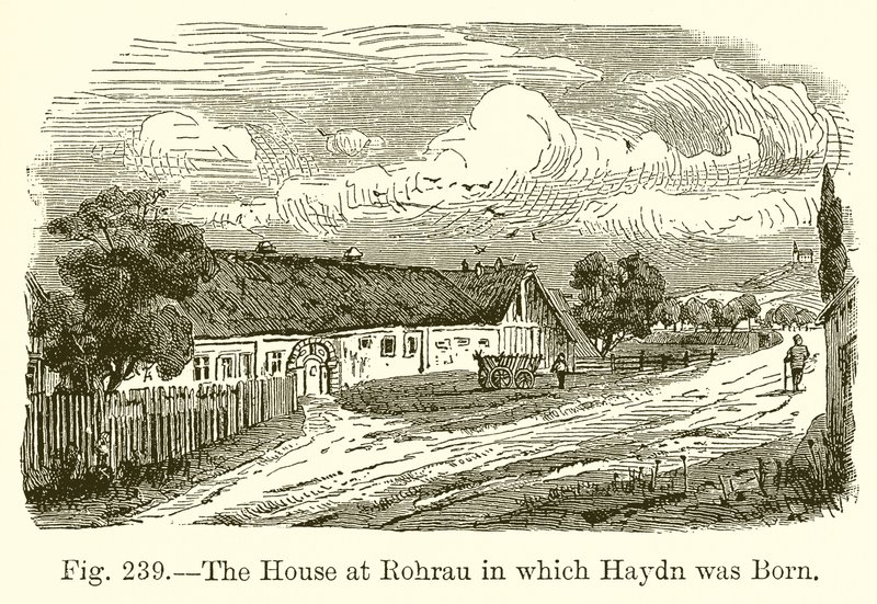 A casa em Rohrau em que nasceu Haydn de English School