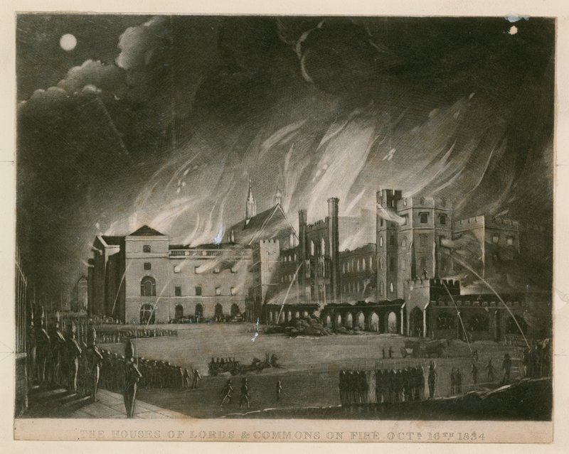 As Casas dos Lordes e os Comuns em chamas, 16 de outubro de 1834 de English School