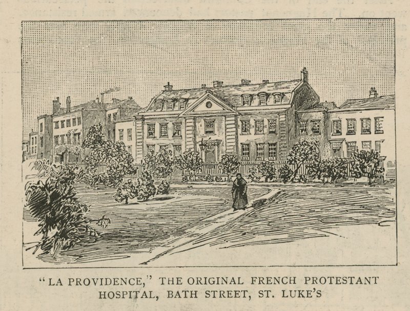 Os huguenotes na Inglaterra: La Providence, o hospital protestante francês original, Bath Street, St. Lukes de English School