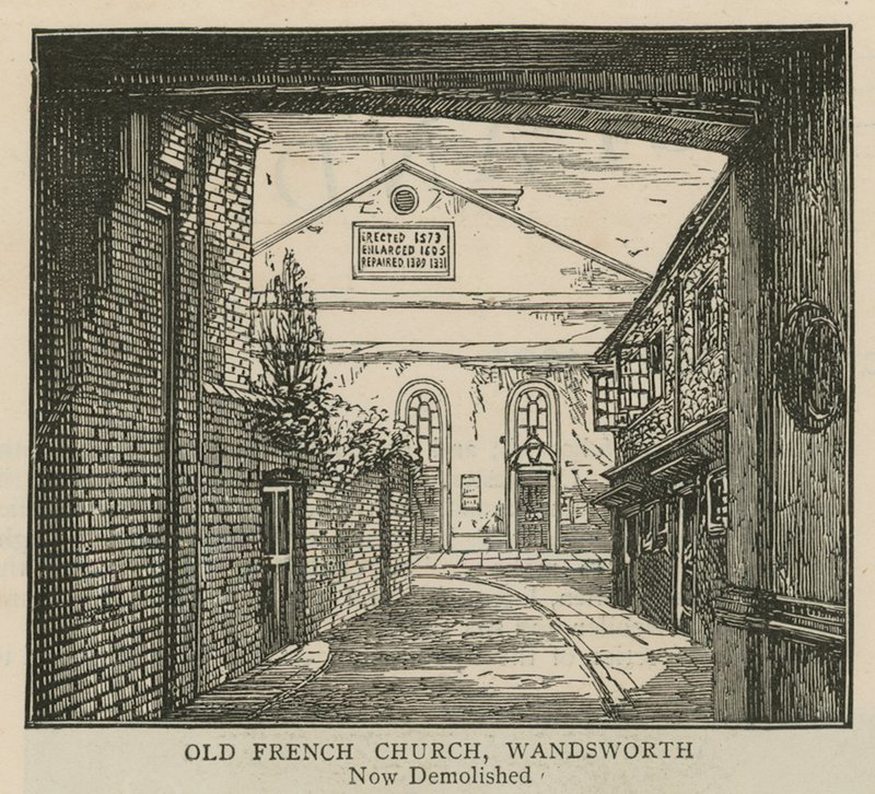 Os huguenotes na Inglaterra: antiga igreja francesa, Wandsworth de English School
