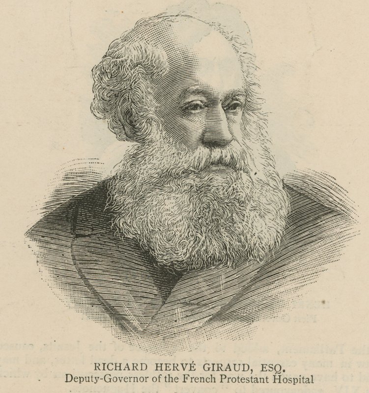 Os huguenotes na Inglaterra: Richard Herve Giraud, vice-governador do Hospital Protestante Francês de English School