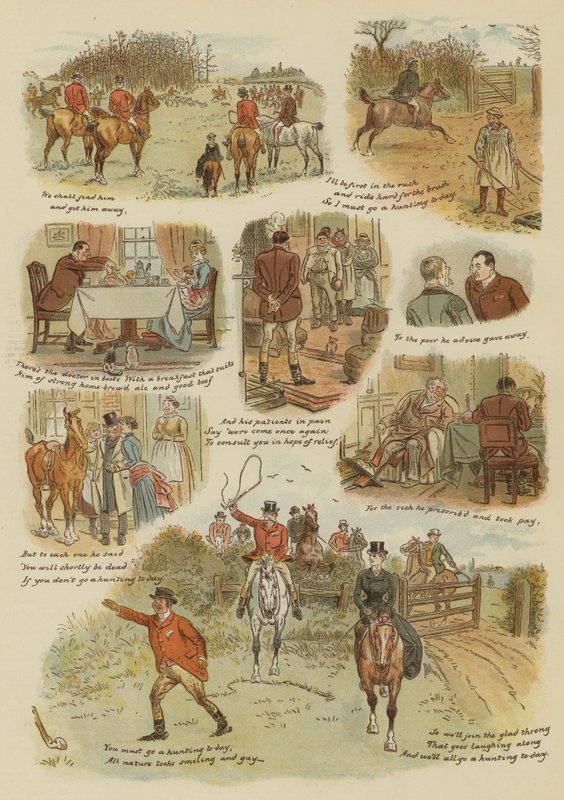 O Dia da Caça (chromolitho) de English School