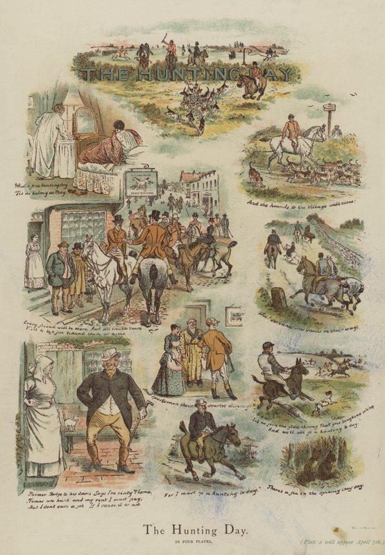 O Dia da Caça (chromolitho) de English School