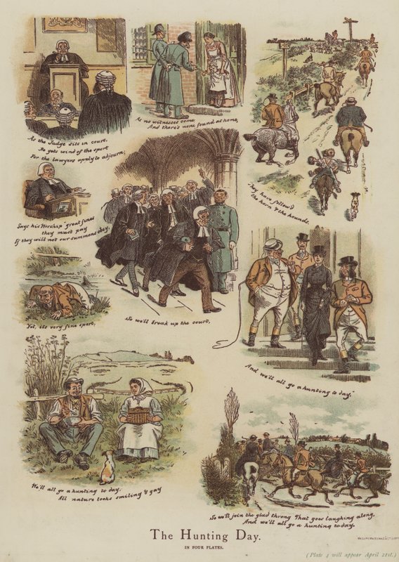 O dia da caça (cromolitografia) de English School