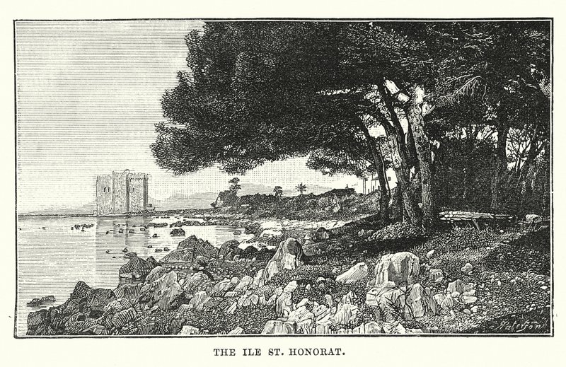 A Ilha de São Honorato (gravura) de English School