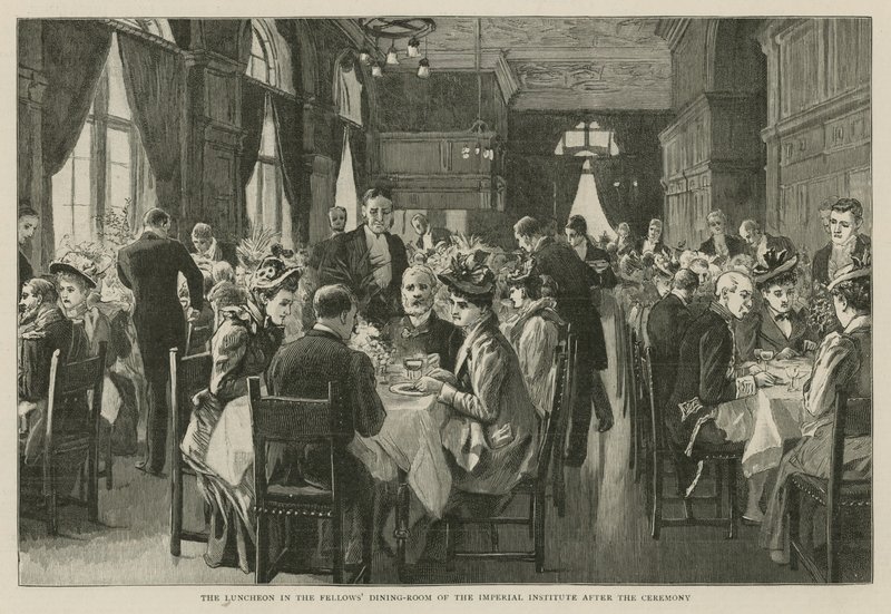 The Imperial Institute: O almoço na sala de jantar dos Fellows após a cerimônia de English School