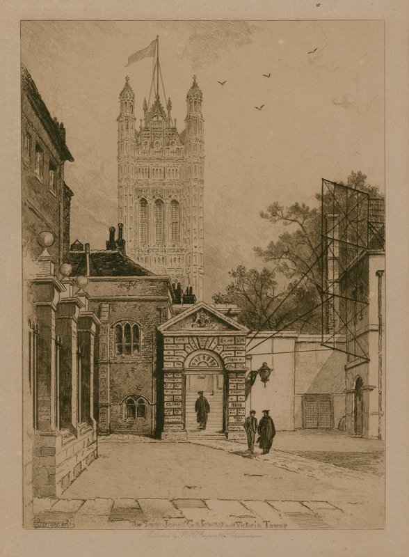 O Inigo Jones Gateway e a Victoria Tower na Westminster School de English School