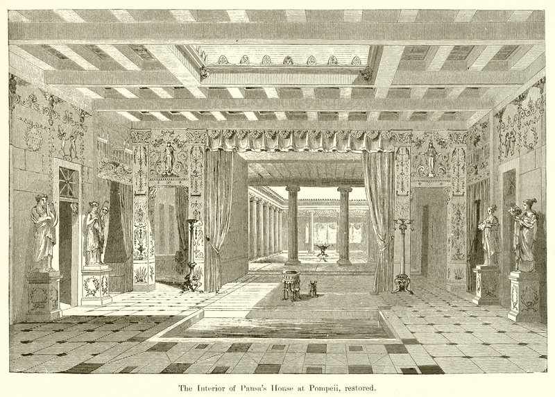 O interior da casa do Pansas em Pompéia, restaurado de English School