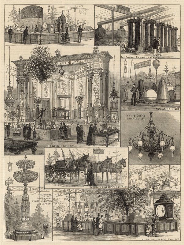 A exposição elétrica internacional no palácio de cristal de English School