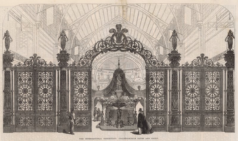 A exposição internacional; Coalbrookdale Gales e Tribunal de English School