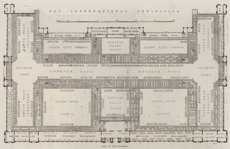 A Exposição Internacional, Plano das Galerias (gravura) de English School