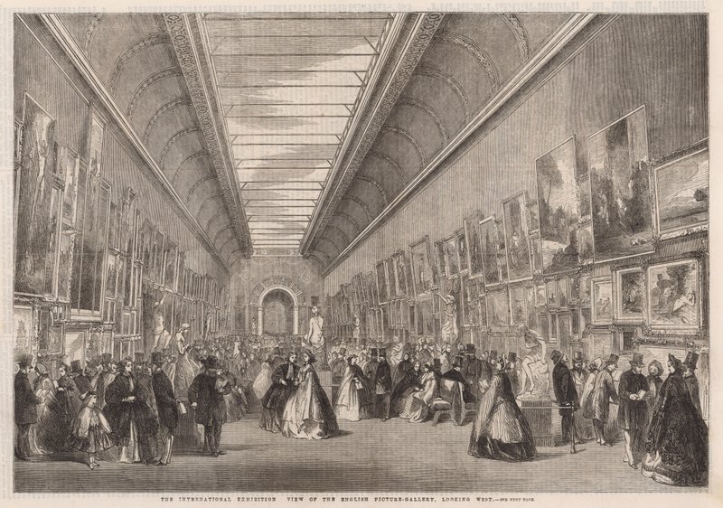 A exposição internacional; Vista da galeria de fotos em inglês de English School