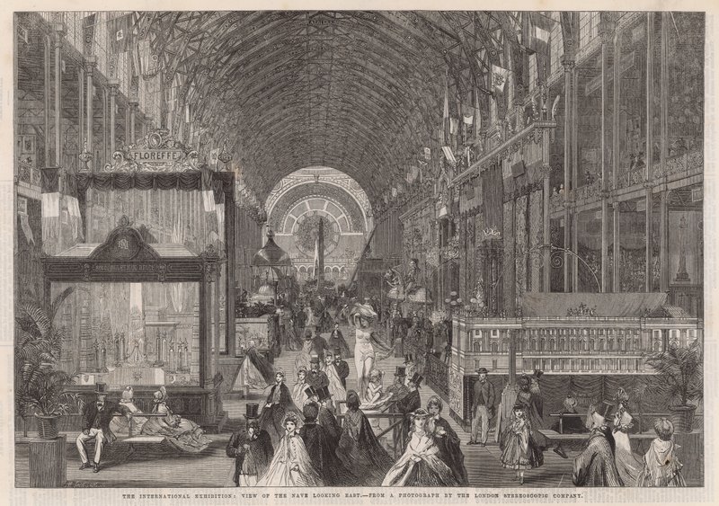 A exposição internacional; Vista da Nave olhando para o leste de English School