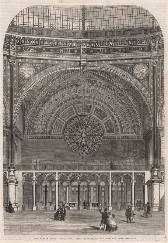 A exposição internacional; Pórticos ocidentais da cúpula ocidental de English School