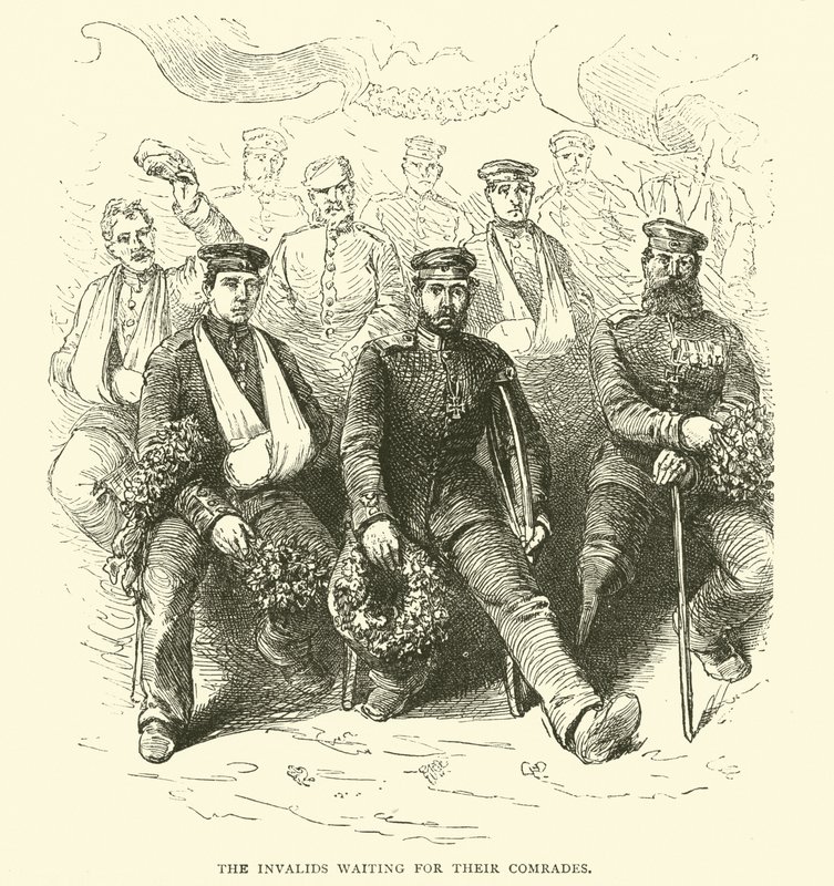 Os Inválidos esperando por seus camaradas, 1871-2 de English School