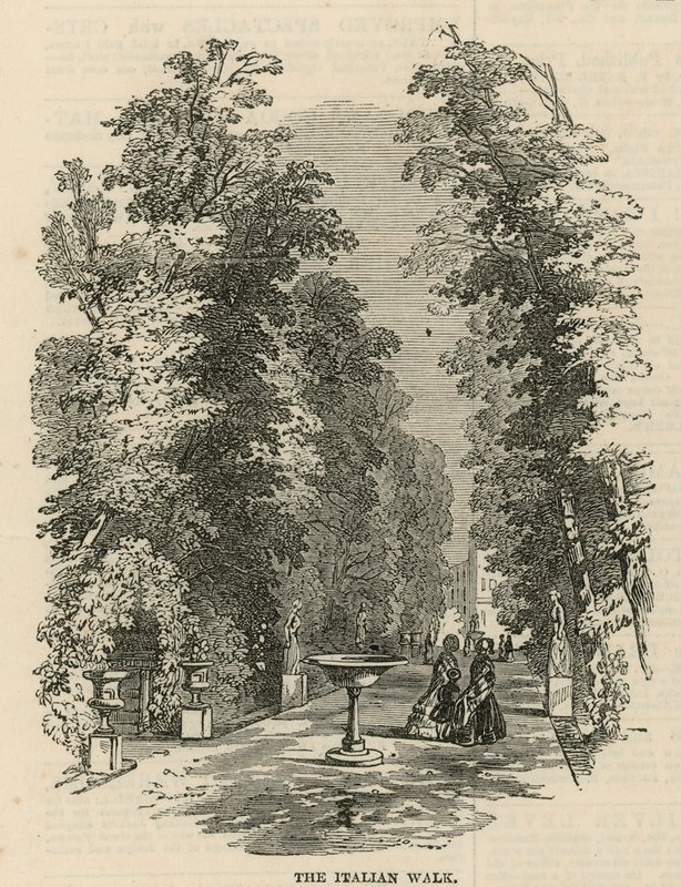 A caminhada italiana em Vauxhall Gardens de English School