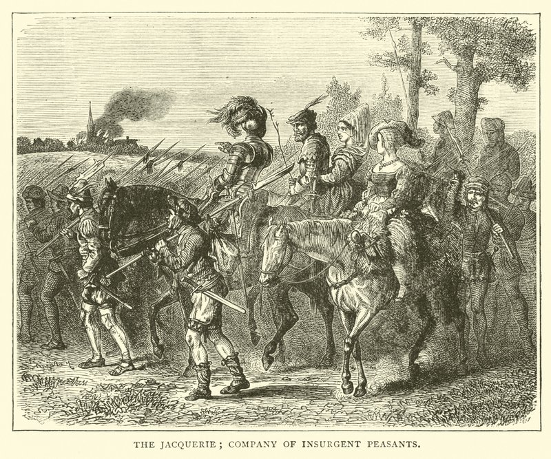 O Jacquerie; companhia de camponeses insurgentes de English School