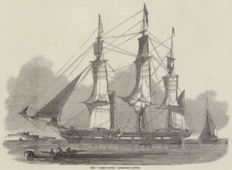 O "James Booth," Aberdeen Clipper (gravura) de English School