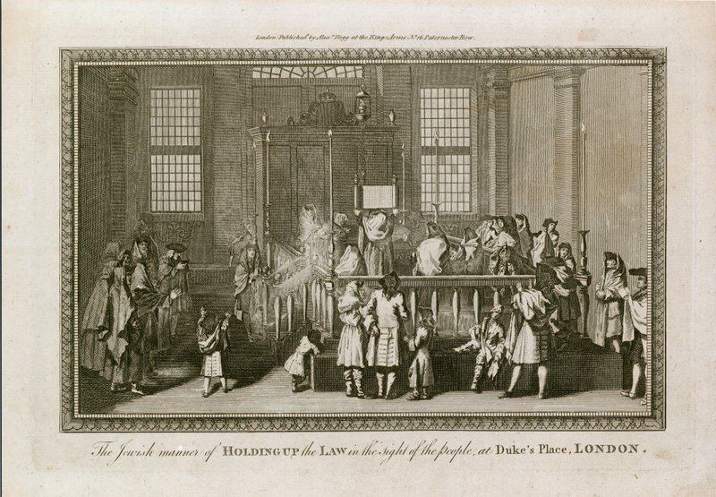 A maneira judaica de sustentar a lei à vista do povo em Dukes Place, Londres de English School
