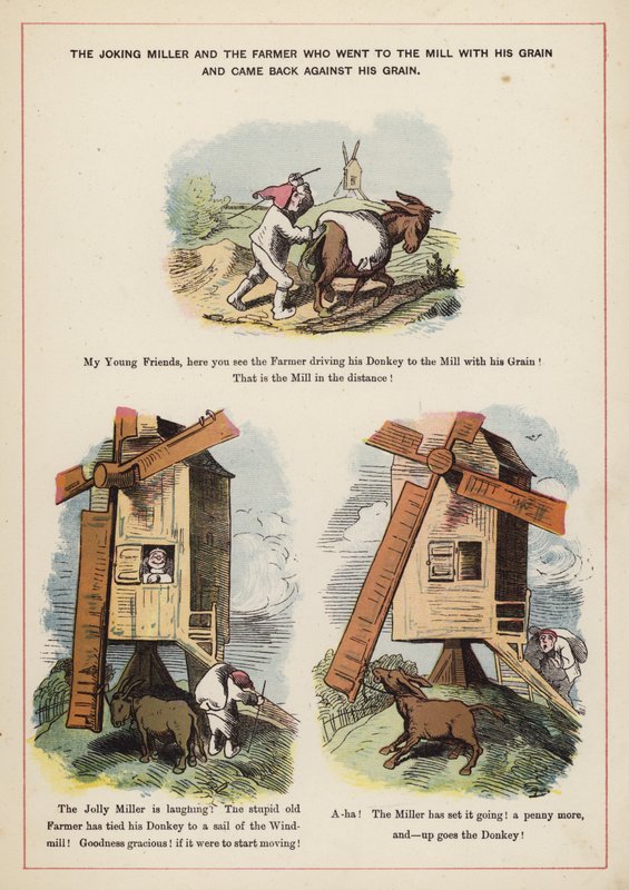 The Joking Miller and the Farmer (cor litho) de English School