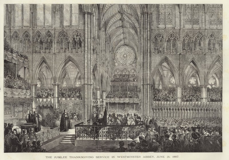 O Serviço de Ação de Graças do Jubileu em Westminster Abbeybbery, de English School