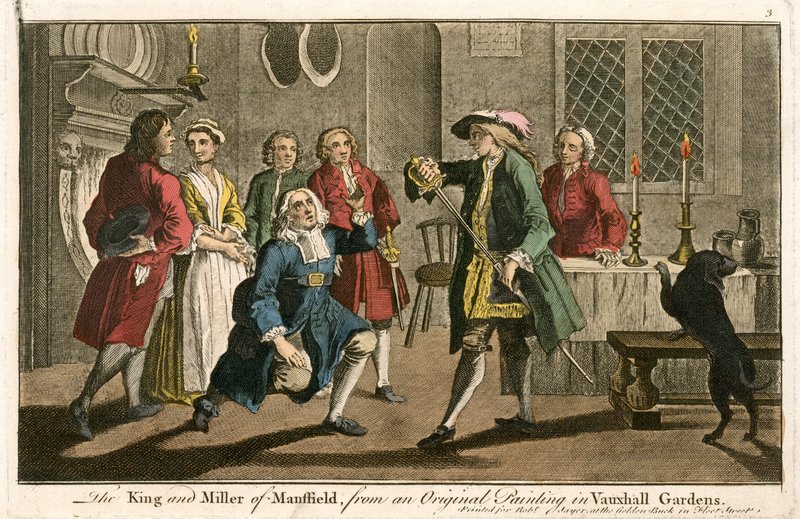 O rei e Miller de Mansfield, de uma pintura original em Vauxhall Gardens de English School