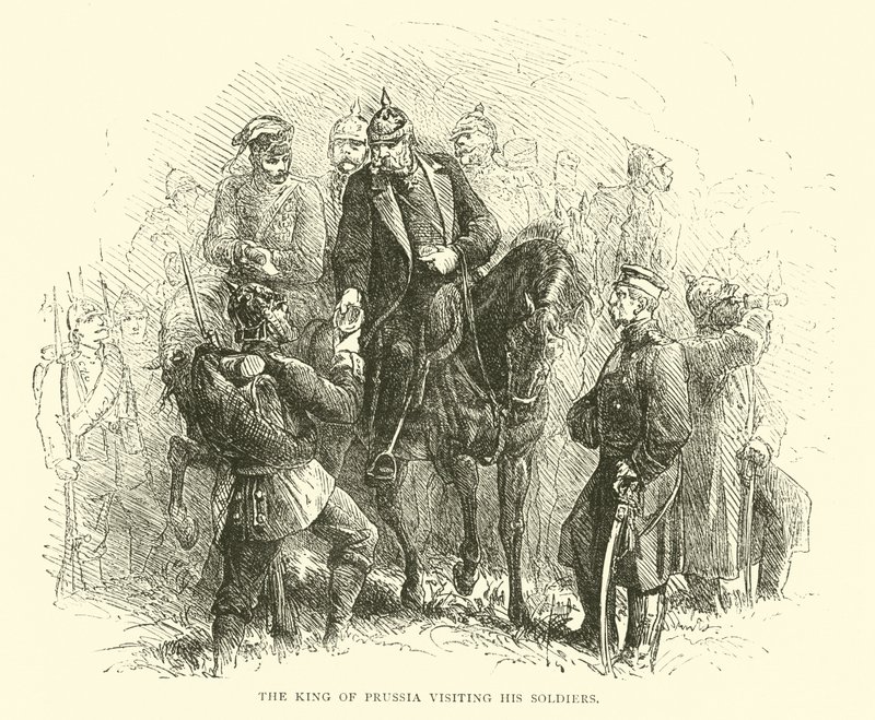 O rei da Prússia visitando seus soldados em agosto de 1870 de English School
