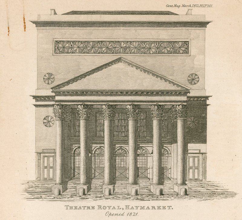 O Kings Theatre, Haymarket, Londres, inaugurado em 1821 de English School