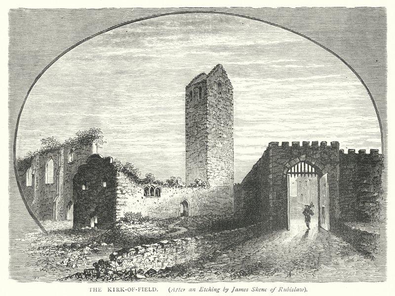 O Kirk-of-Field (gravura) de English School