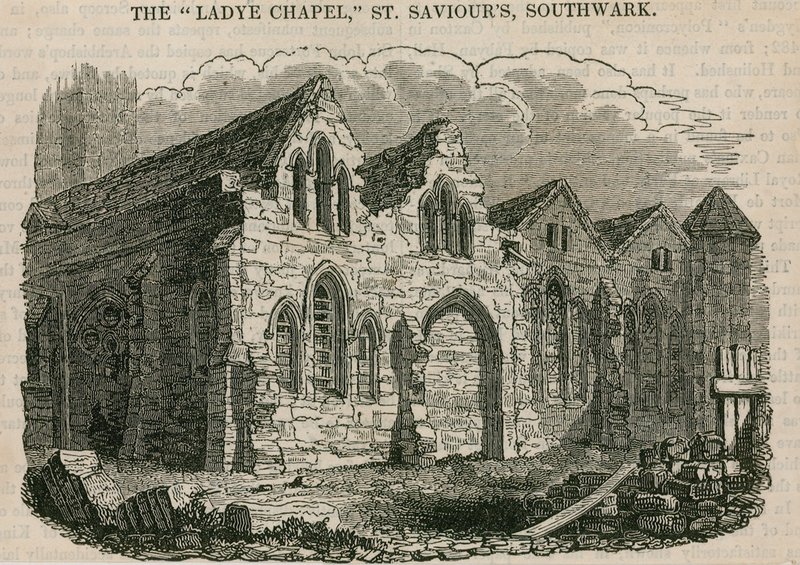 A, ladye, capela, st salvadores, igreja, Southwark, surrey de English School