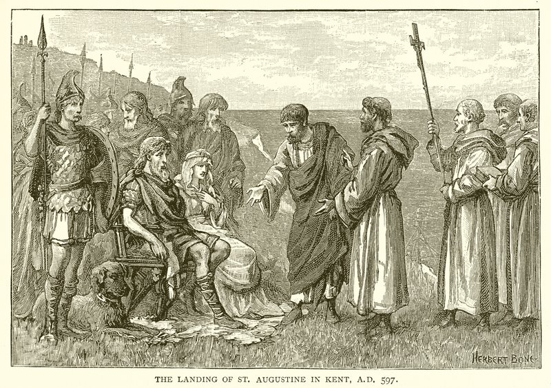 Aterrissagem de Santo Agostinho em Kent, AD 597 de English School