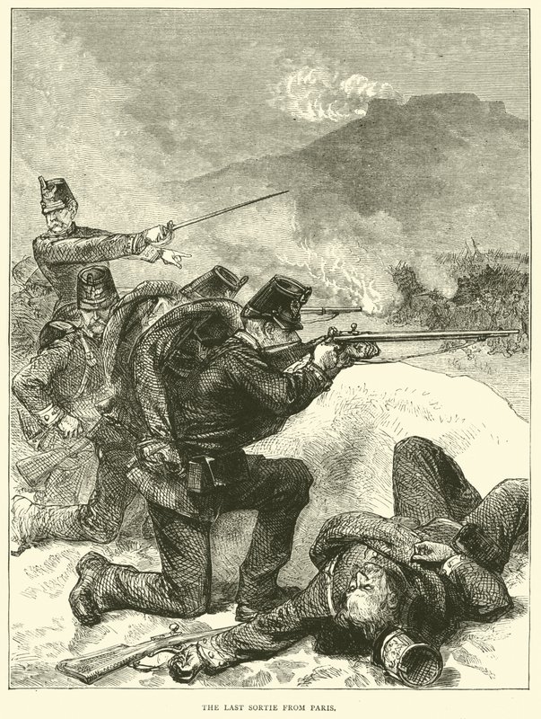 O último Sortie de Paris, janeiro de 1871 de English School