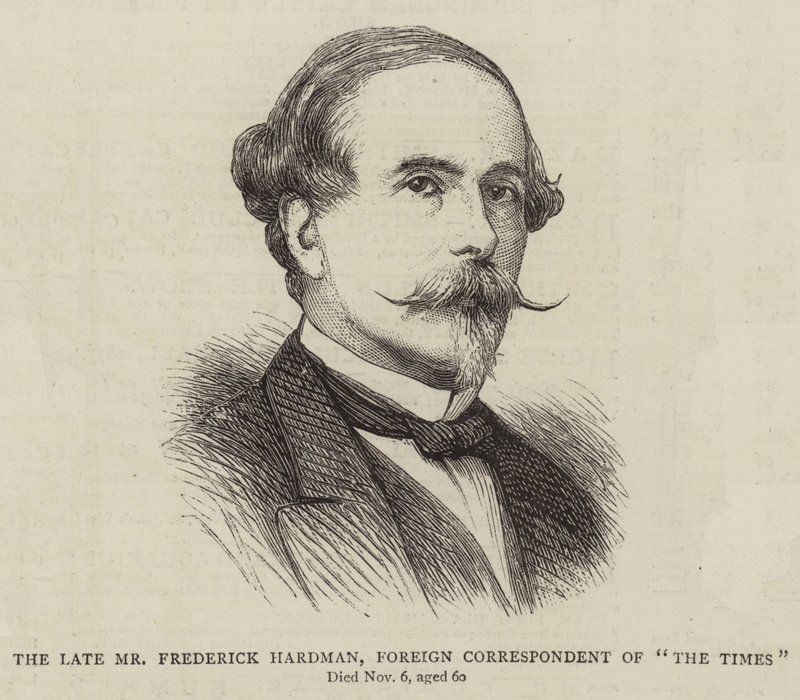 O falecido Sr. Frederick Hardman, correspondente estrangeiro do "The Times" (gravura) de English School