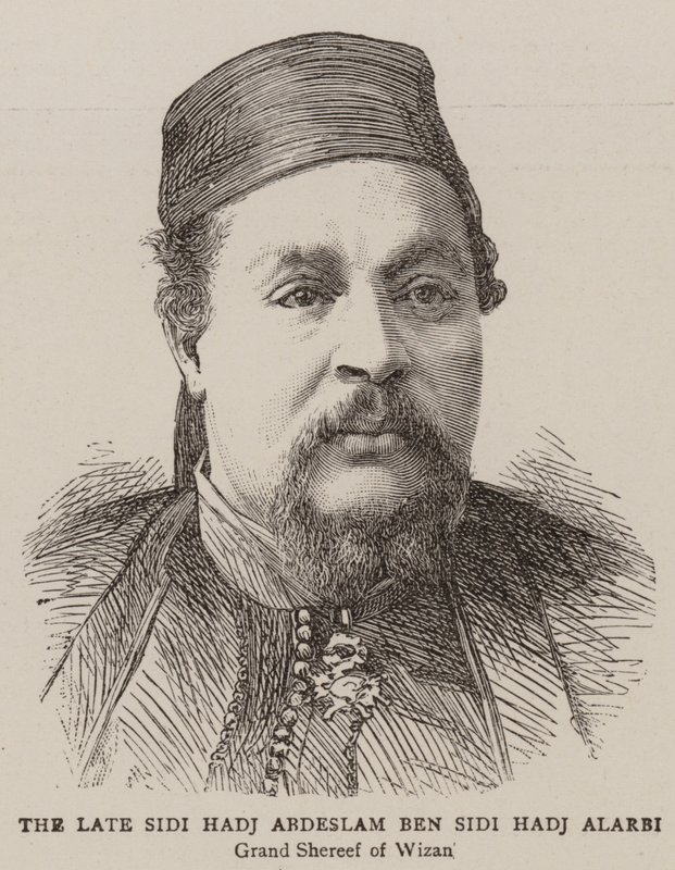 O falecido Sidi Hadj Abdeslam Ben Sidi Hadj Alarbi (gravura) de English School