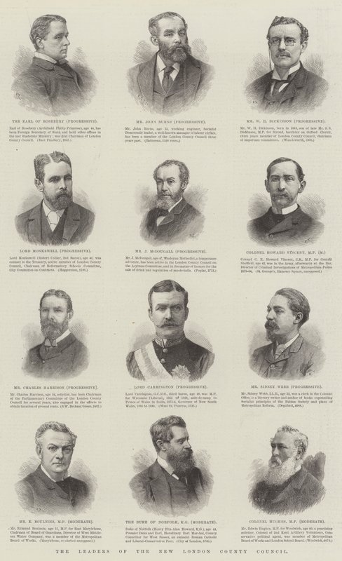 The Leaders of the New London County Council (gravura) de English School
