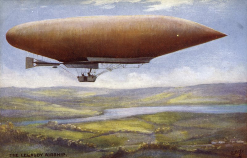 O dirigível Lebaudy (cor litho) de English School