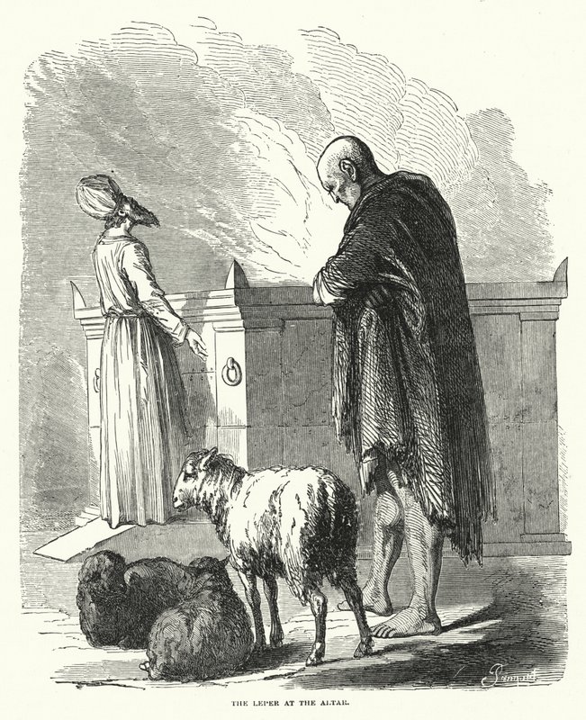 O leproso no altar (gravura) de English School