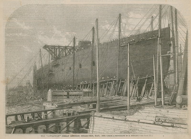 O navio a vapor Leviathan (Great Eastern), maio de 1856 de English School
