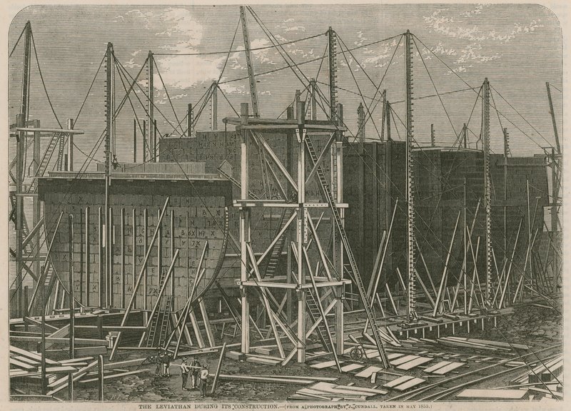 O Leviatã durante sua construção de English School