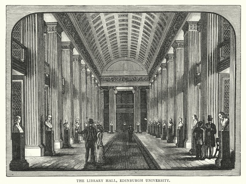 The Library Hall, Edinburgh University (gravura) de English School
