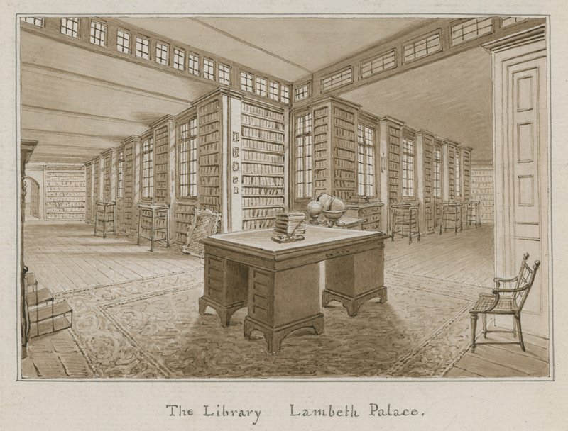 A Biblioteca, Lambeth Palace, Londres (wc no papel) de English School