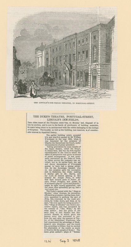 O Lincolns Inn Fields Theatre em Portugal Street de English School