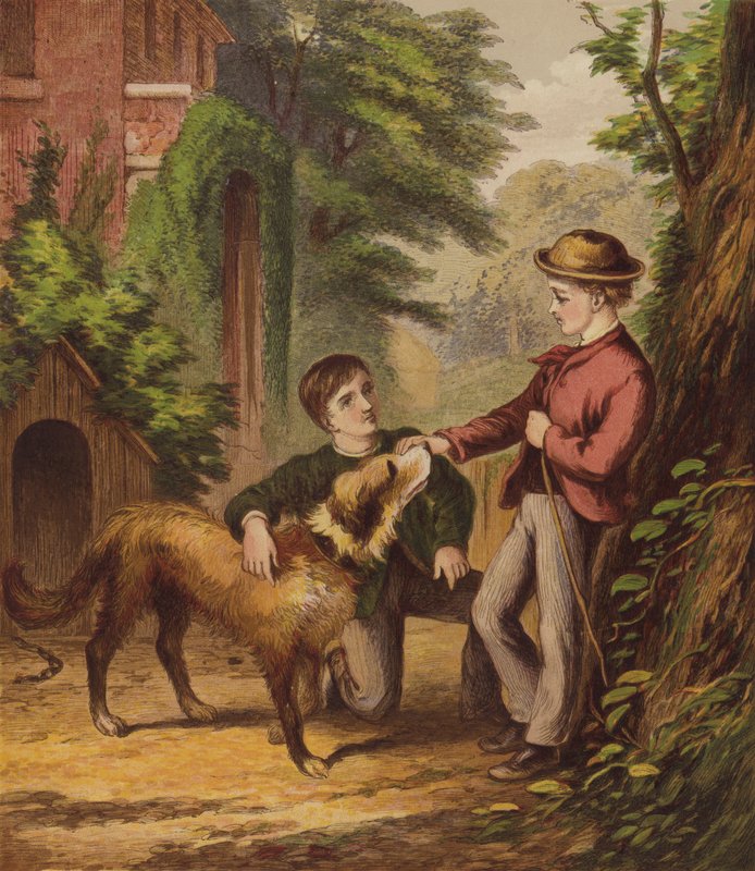 O cãozinho Trusty (litografia a cores) de English School