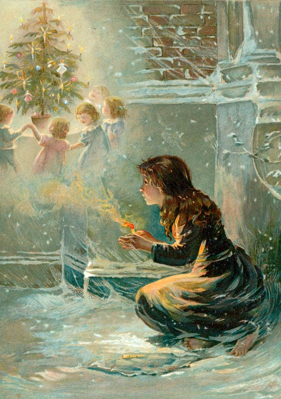 A menina pequena do fósforo de English School