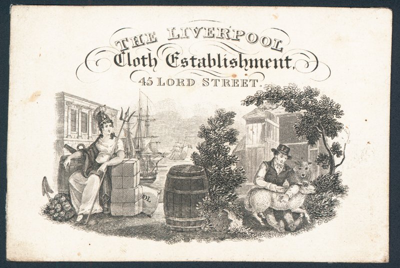 The Liverpool Cloth Establishment, cartão comercial de English School