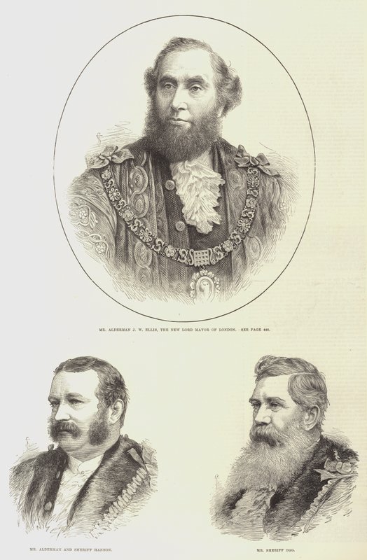 O Senhor Prefeito e Xerifes de Londres (gravura) de English School