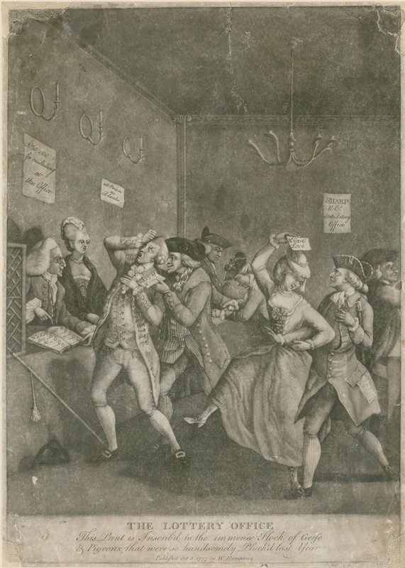 O escritório de loteria. 1777 de English School