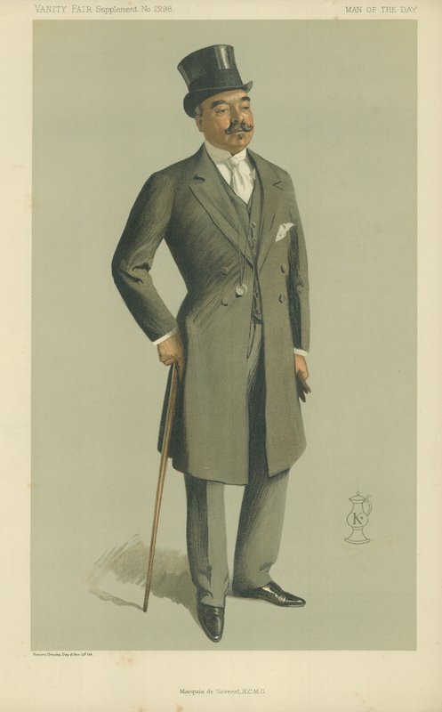 O Marquês de Soveral, desenho animado da revista Vanity Fair, 13 de novembro de 1912 de English School