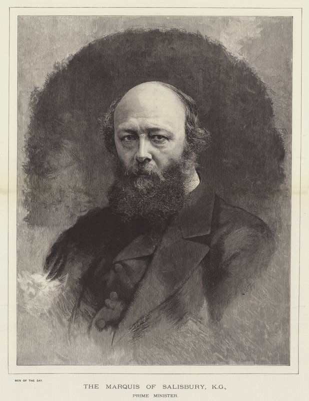 O Marquês de Salisbury, KG, Primeiro Ministro (gravura) de English School